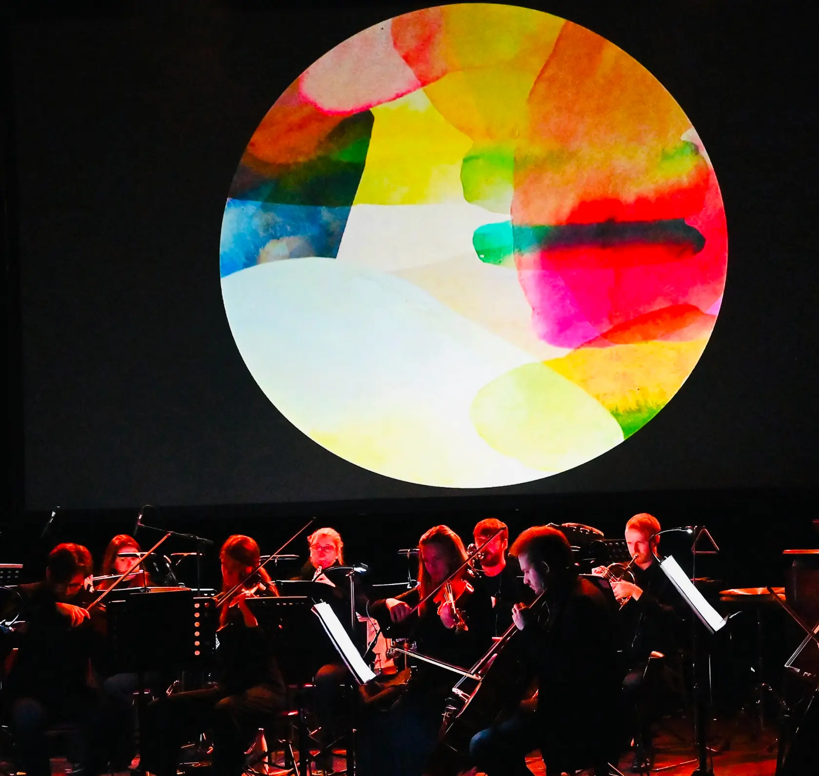 A performance of Moon by Anna Meredith with artwork by Eleanor Meredith c. Mark Allen